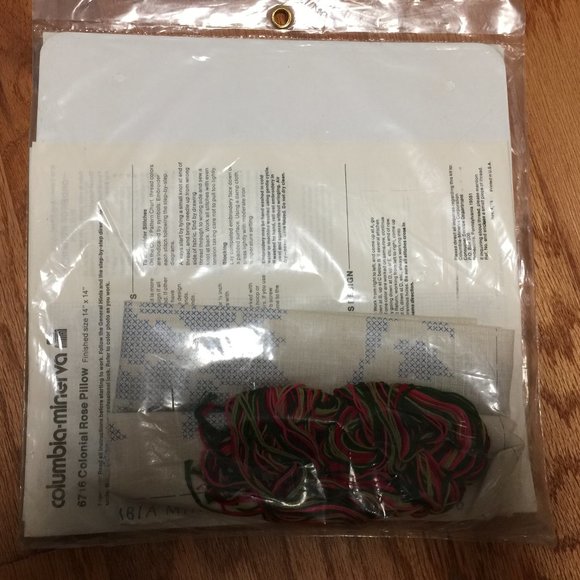 Colonial Rose Cross Stitch Pillow Kit 6716 - Picture 2 of 3